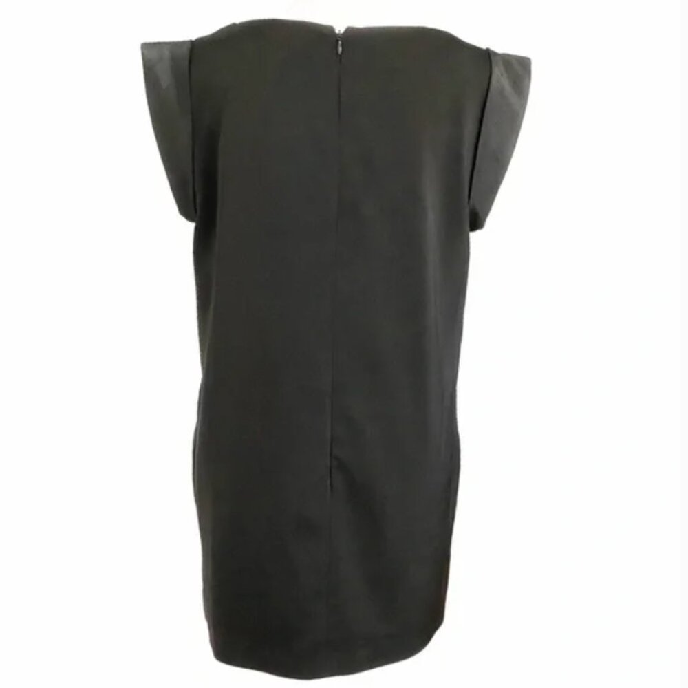 CAMEO BLACK PANELLED SHORT ROLLED SLEEVE SHIFT FORMAL DRESS - S - Picture 4 of 9